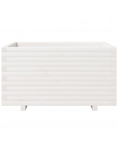 Fioriera da Giardino Bianca 90x60x49,5cm Legno Massello di Pino