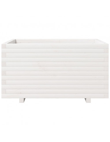 Fioriera da Giardino Bianca 90x60x49,5cm Legno Massello di Pino