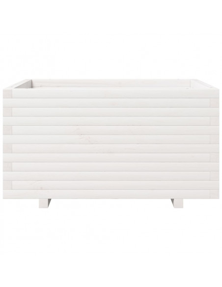 Fioriera da Giardino Bianca 90x60x49,5cm Legno Massello di Pino