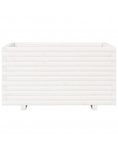 Fioriera da Giardino Bianca 90x60x49,5cm Legno Massello di Pino