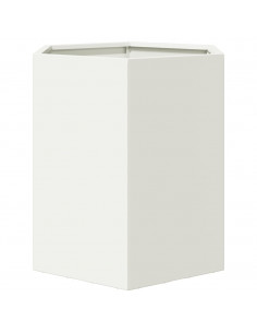 Fioriera da Giardino Bianca Esagono 46x40x45 cm in Acciaio