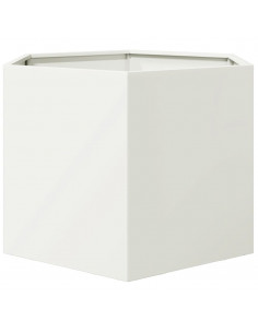 Fioriera da Giardino Bianca Esagono 69x60x45 cm in Acciaio