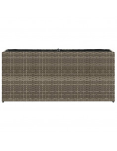 Fioriera da Giardino con 2 Vasi Grigia 90x20x40cm in Polyrattan