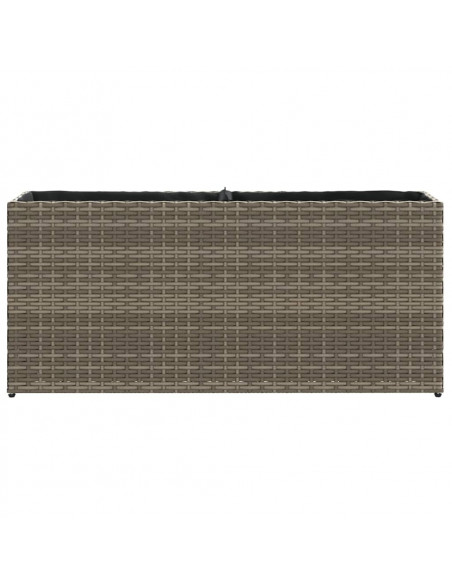 Fioriera da Giardino con 2 Vasi Grigia 90x20x40cm in Polyrattan