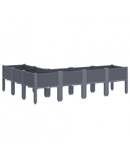 Fioriera da Giardino con Gambe Grigia 160x120x42 cm in PP