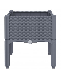 Fioriera da Giardino con Gambe Grigia 40x40x42 cm in PP