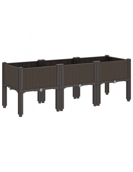 Fioriera da Giardino con Gambe Marrone 120x40x42 cm in PP