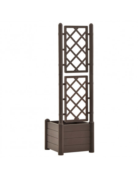 Fioriera da Giardino con Graticcio 43x43x142 cm PP Mocca