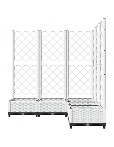 Fioriera da Giardino con Graticcio Bianco 120x120x121,5 cm PP