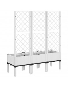Fioriera da Giardino con Graticcio Bianco 120x40x142 cm PP