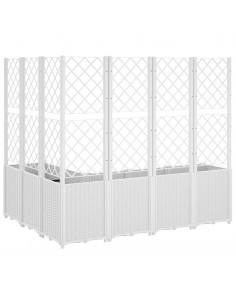 Fioriera da Giardino con Graticcio Bianco 160x120x140 cm in PP