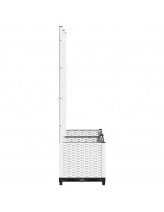 Fioriera da Giardino con Graticcio Bianco 80x40x136 cm PP