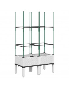 Fioriera da Giardino con Graticcio Bianco 80x40x142,5 cm PP