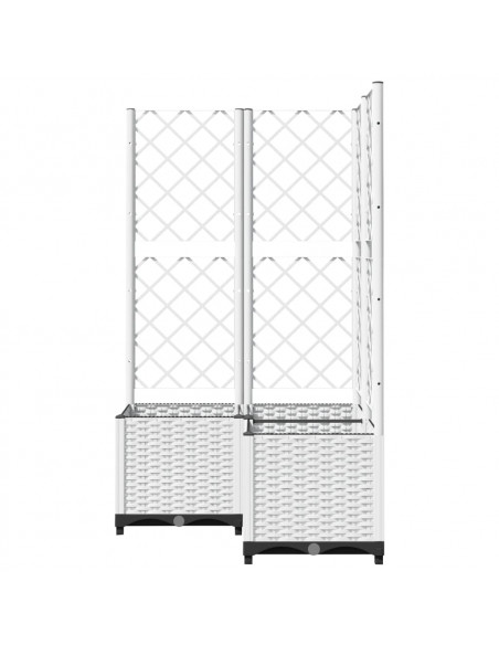 Fioriera da Giardino con Graticcio Bianco 80x80x136 cm PP