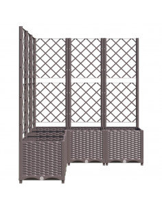 Fioriera da Giardino con Graticcio Marrone 120x120x136 cm in PP