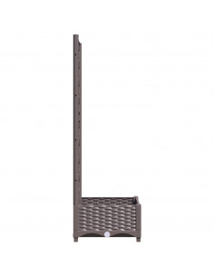 Fioriera da Giardino con Graticcio Marrone 40x40x121,5 cm in PP