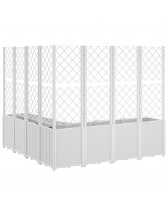 Fioriera da Giardino con Traliccio Bianco 160x160x140 cm in PP