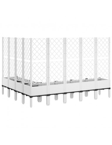 Fioriera da Giardino con Traliccio Bianco 200x160x142 cm in PP