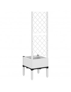 Fioriera da Giardino con Traliccio Bianco 40x40x142 cm in PP