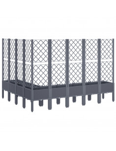 Fioriera da Giardino con Traliccio Grigia 200x160x142 cm in PP