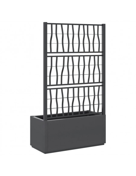 Fioriera da Giardino con Traliccio Grigio Scuro 80x36x140 cm PP