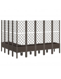 Fioriera da Giardino con Traliccio Marrone 200x160x142 cm in PP