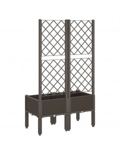 Fioriera da Giardino con Traliccio Marrone 80x40x142 cm in PP