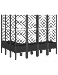 Fioriera da Giardino con Traliccio Nera 160x120x142 cm in PP