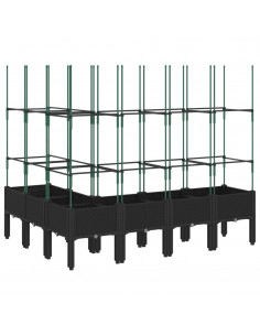 Fioriera da Giardino con Traliccio Nera 160x120x142,5 cm in PP