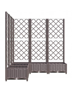 Fioriera da Giardino e Graticcio Marrone 120x120x121,5 cm in PP