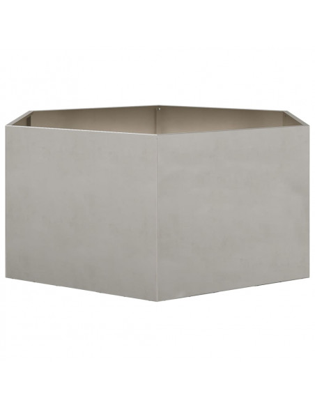 Fioriera da Giardino Esagono 104x90x45 cm in Acciaio Inox