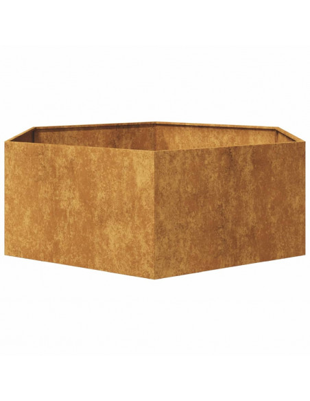 Fioriera da Giardino Esagono 138x120x45 cm in Acciaio Corten