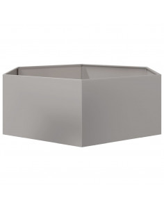 Fioriera da Giardino Esagono 138x120x45 cm in Acciaio Inox