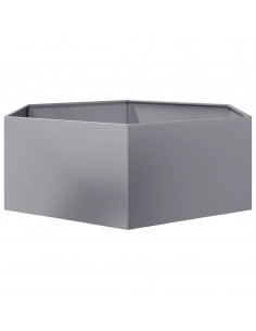 Fioriera da Giardino Esagono 138x120x45 cm in Acciaio Zincato