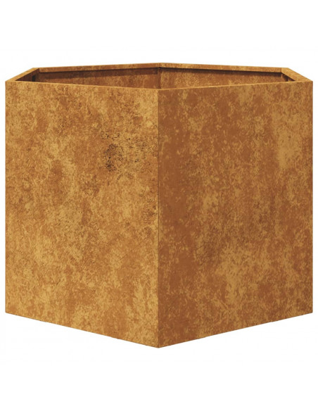 Fioriera da Giardino Esagono 69x60x45 cm in Acciaio Corten