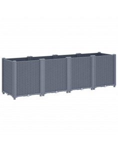 Fioriera da Giardino Grigia 160x40x53 cm in PP