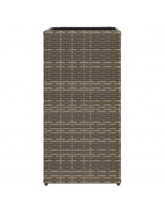 Fioriera da Giardino Grigia 30x30x60 cm in Polyrattan