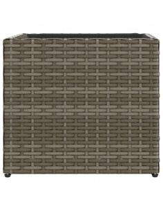 Fioriera da Giardino Grigia 36x30x32 cm in Polyrattan