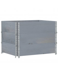 Fioriera da Giardino Grigia 80x60 cm Legno Massello di Pino