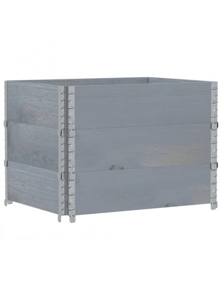 Fioriera da Giardino Grigia 80x60 cm Legno Massello di Pino