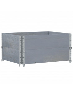 Fioriera da Giardino Grigia 80x60 cm Legno Massello di Pino