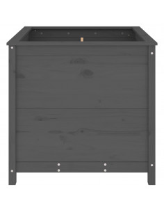Fioriera da Giardino Grigia 82,5x82,5x78cm Legno Massello Pino