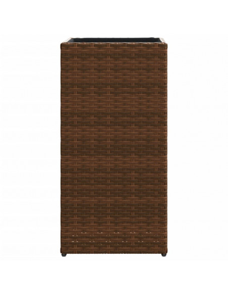 Fioriera da Giardino Marrone 30x30x60 cm in Polyrattan