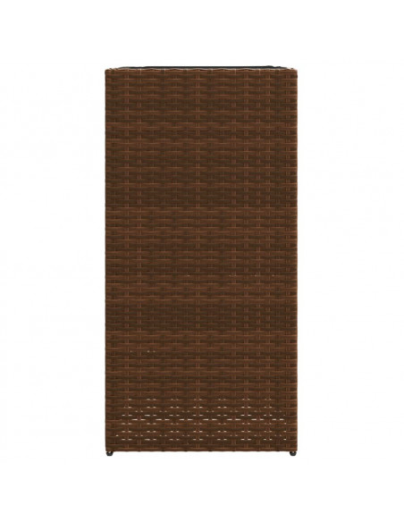 Fioriera da Giardino Marrone 40x40x80 cm in Polyrattan