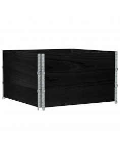 Fioriera da Giardino Nera 100x100 cm in Legno Massello di Pino