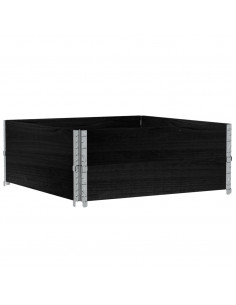 Fioriera da Giardino Nera 100x100 cm in Legno Massello di Pino