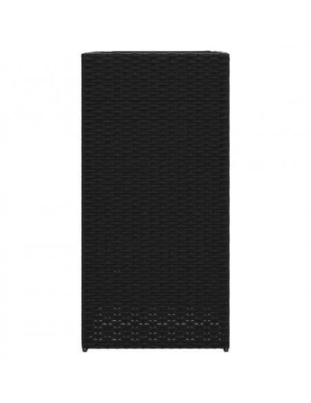 Fioriera da Giardino Nera 40x40x80 cm in Polyrattan