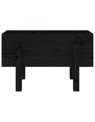 Fioriera da Giardino Nera 62x30x38 cm Legno Massello di Pino