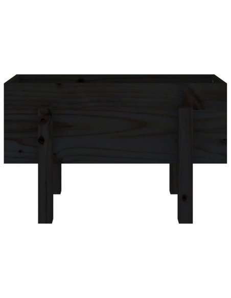 Fioriera da Giardino Nera 62x30x38 cm Legno Massello di Pino