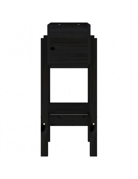 Fioriera da Giardino Nera 62x30x69 cm Legno Massello di Pino